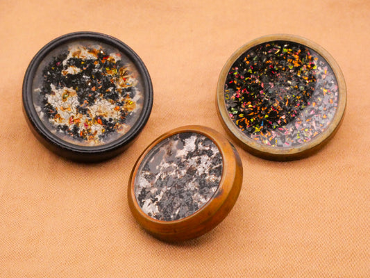Drum Glitter Sand Shell Glass Metal Button Various 23-26mm