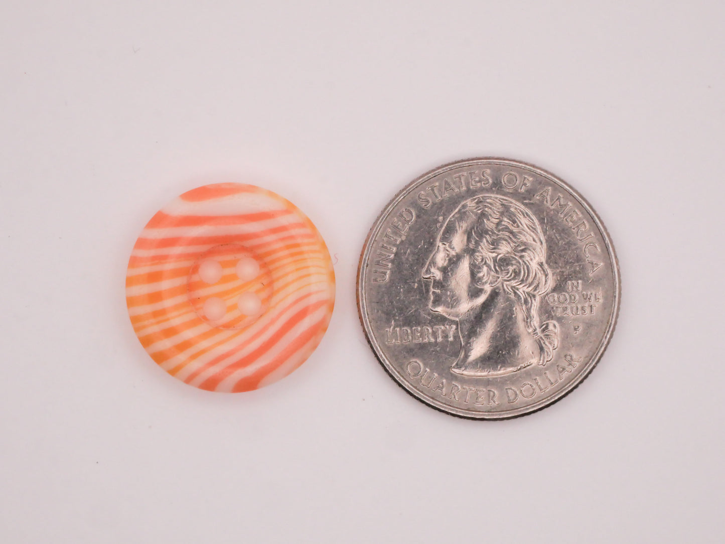 Creamsicle Orange Yellow Stripe Vintage Plastic Button 19mm