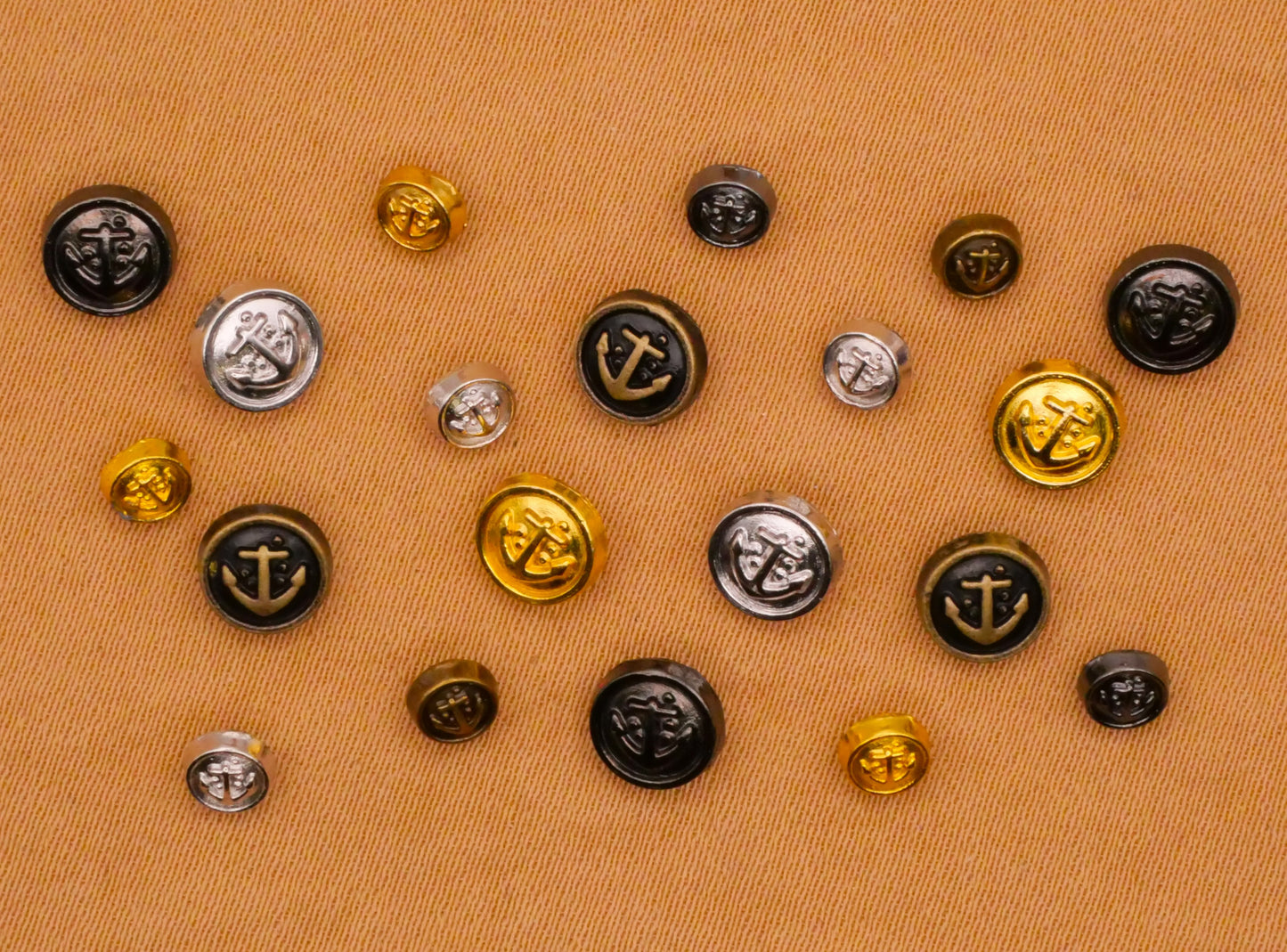Anchor Mixed Metals Doll Assorted Set of Twenty Buttons 4-6mm