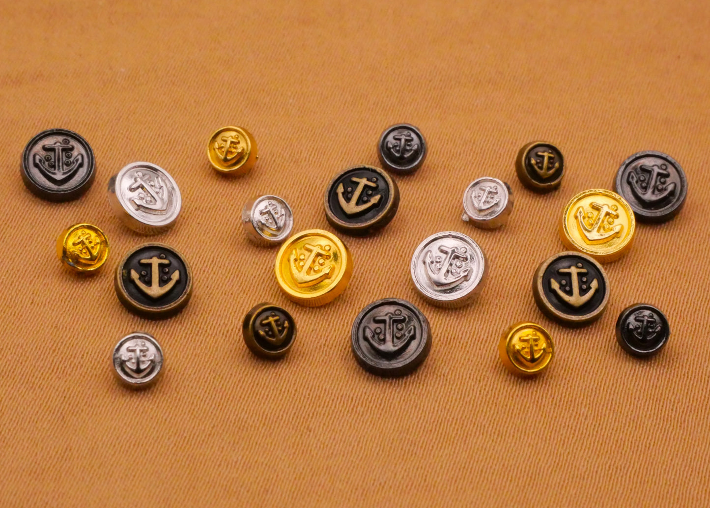 Anchor Mixed Metals Doll Assorted Set of Twenty Buttons 4-6mm