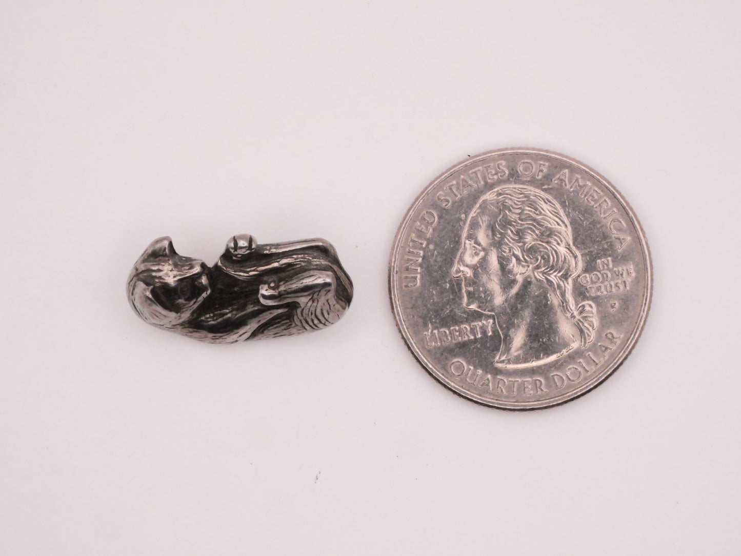Cat Kitty Playful Danforth Pewter Button 13x20mm