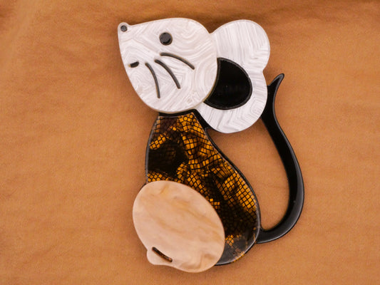 Mouse Mice Large Acrylic Plastic Button 42x66mm