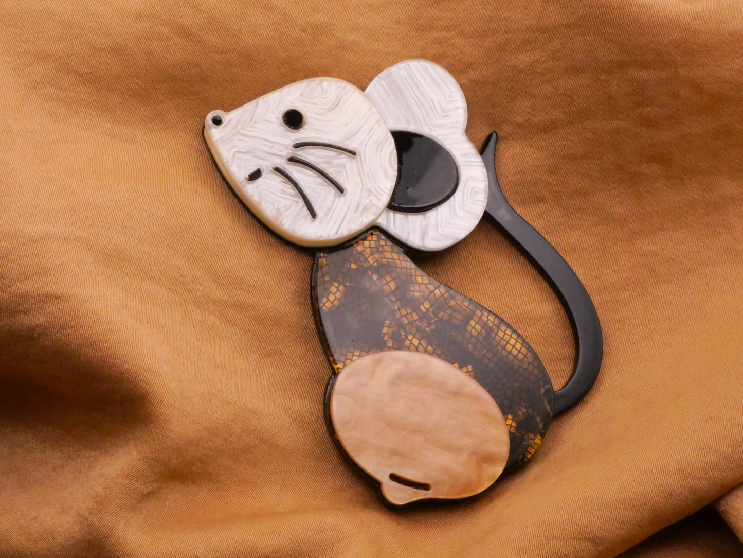 Mouse Mice Large Acrylic Plastic Button 42x66mm