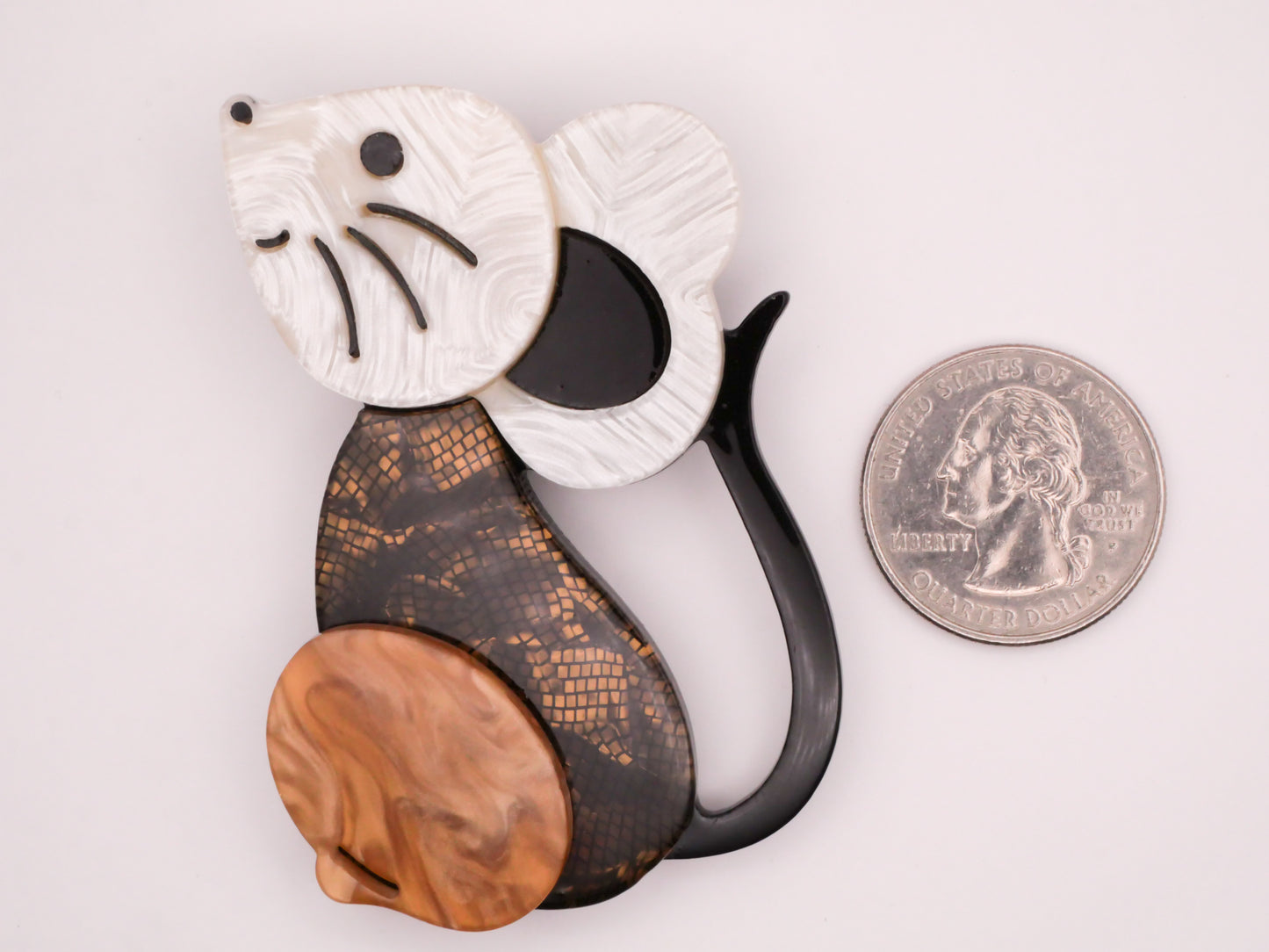 Mouse Mice Large Acrylic Plastic Button 42x66mm