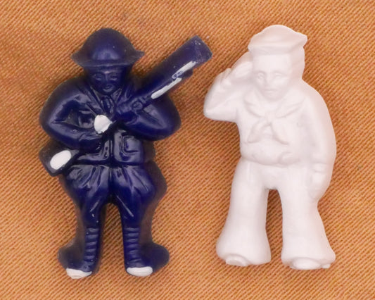 Soldier or Sailor Military People Plastic Button Various 10-19mm