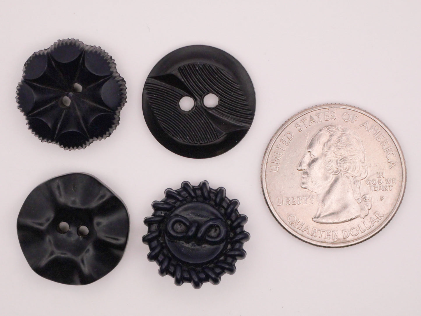 Housecoat Navy Blue Vintage Plastic Button Various 18-19mm