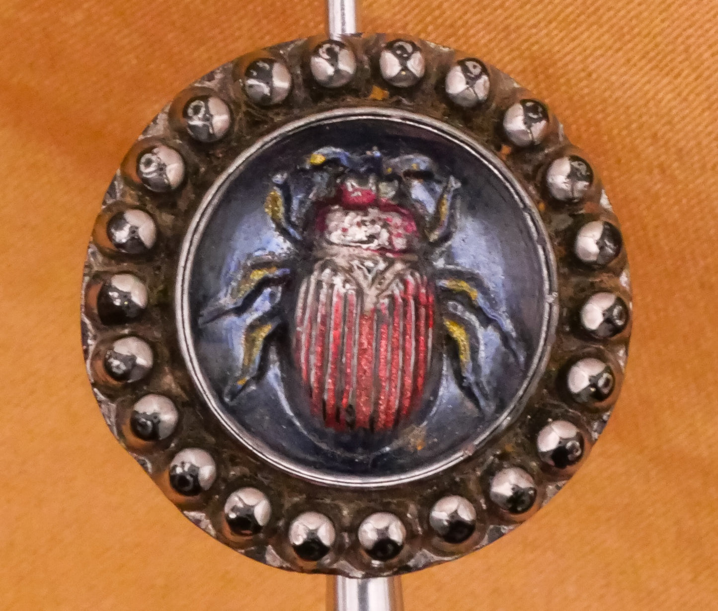 Beetle Insect Bug Black Glass Antique Button Various 16-18mm