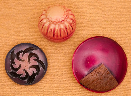 Purple Pink Celluloid Early Plastic Button Various 19-28mm