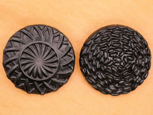 Texture Black Vintage Plastic Large Button Various 42-43mm
