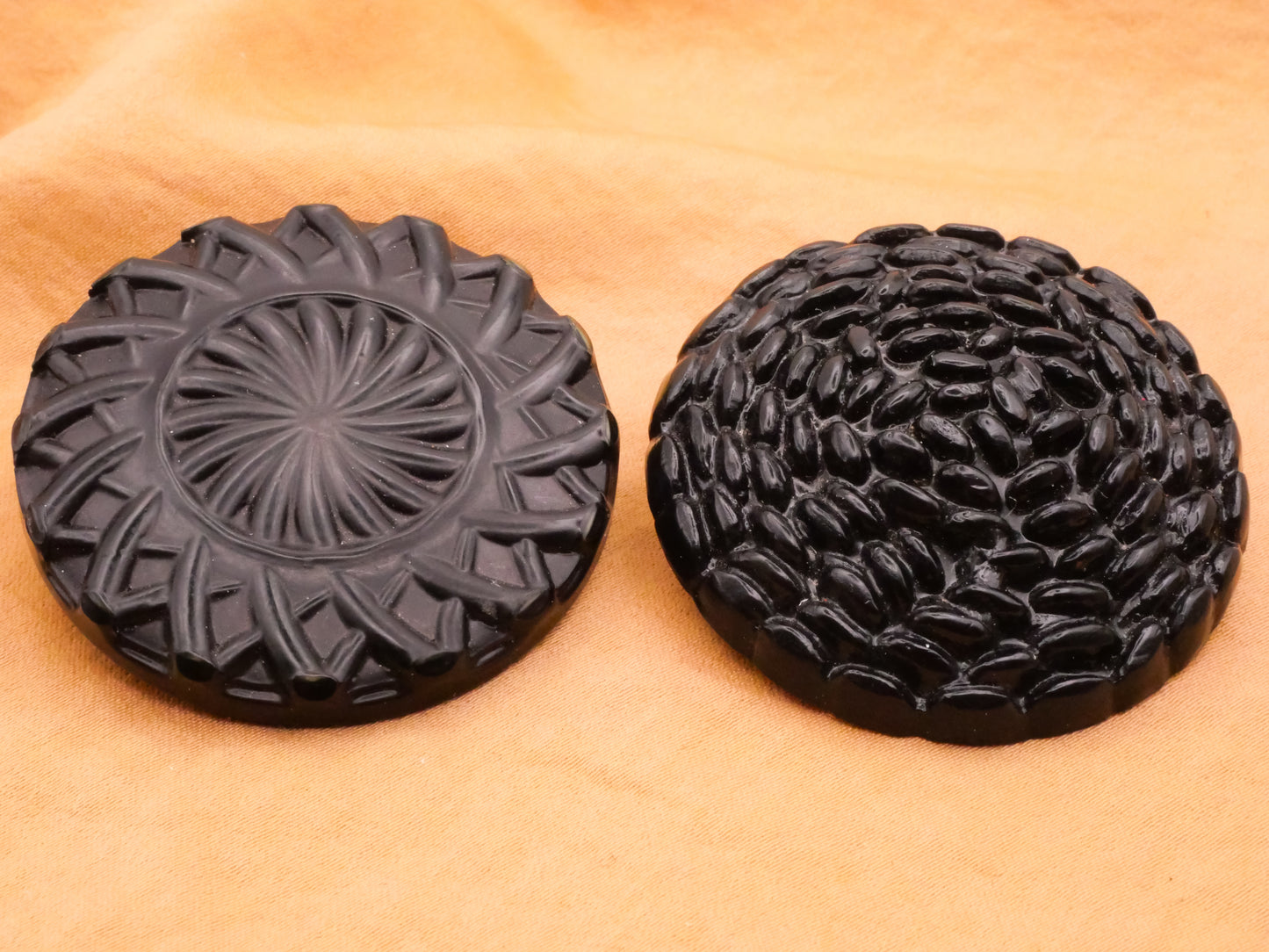 Texture Black Vintage Plastic Large Button Various 42-43mm