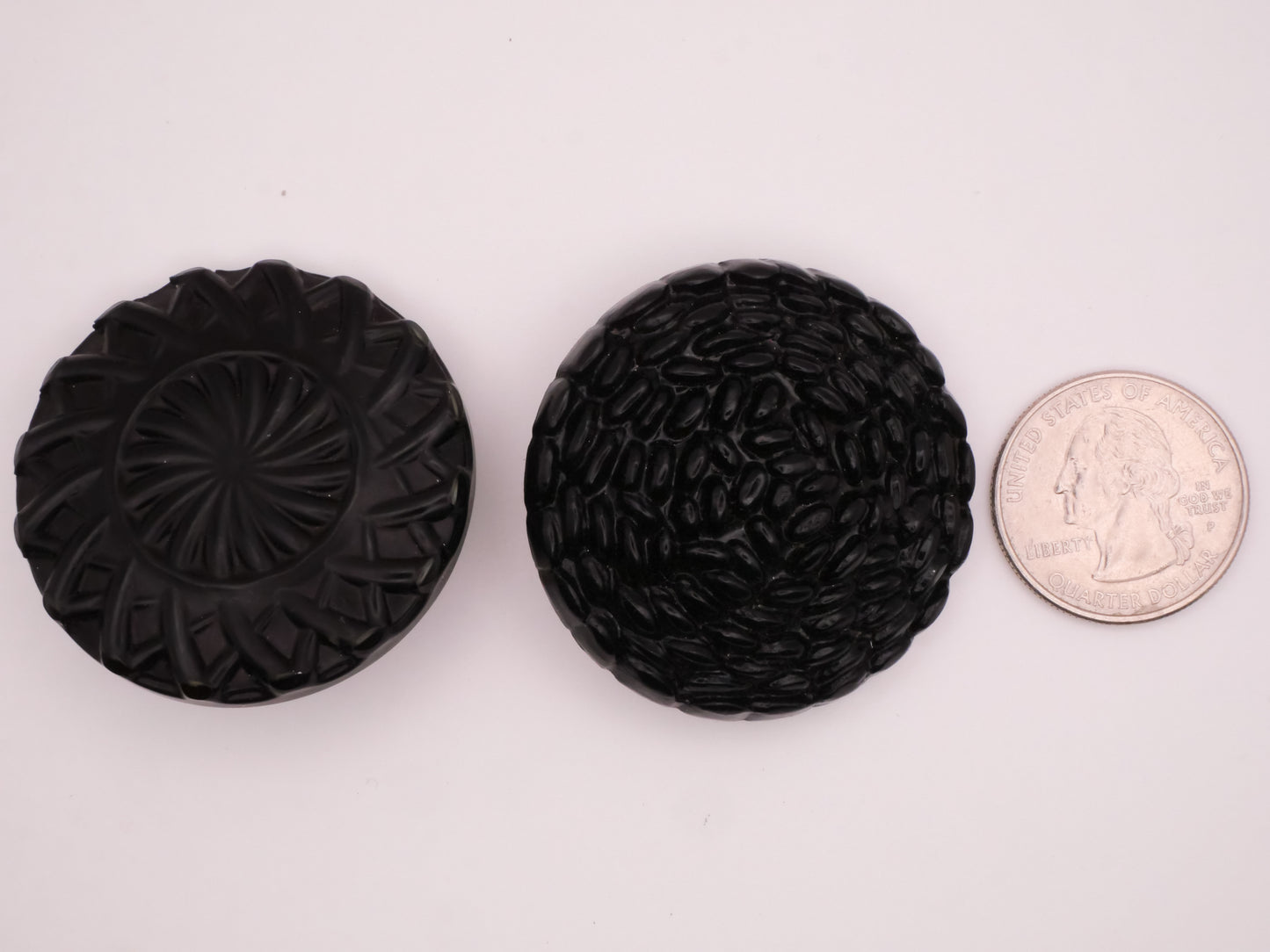 Texture Black Vintage Plastic Large Button Various 42-43mm
