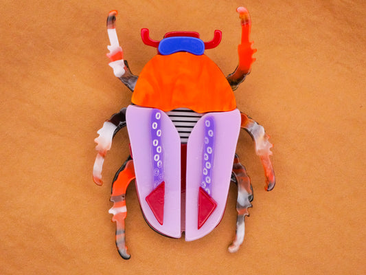 Beetle Insect Bug Large Acrylic Plastic Button 49x68mm