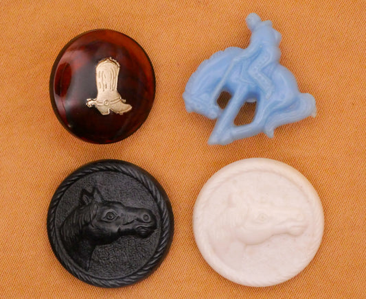 Horse Cowboy Theme Plastic Button Various 17-19mm