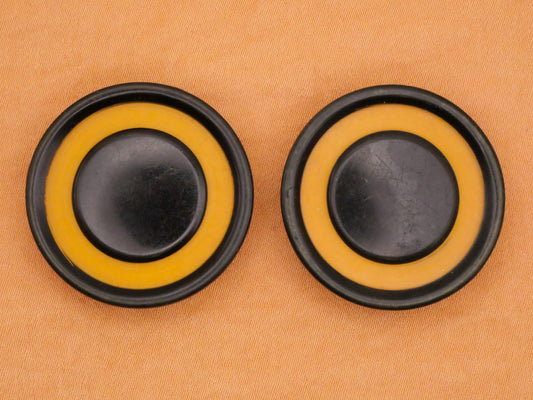 Celluloid Early Plastic Veg Ivory Look Eye Pair of Buttons 29mm