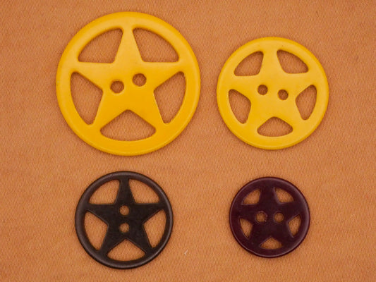 Sheriff Badge Star Cut Plastic Button Various 16-28mm