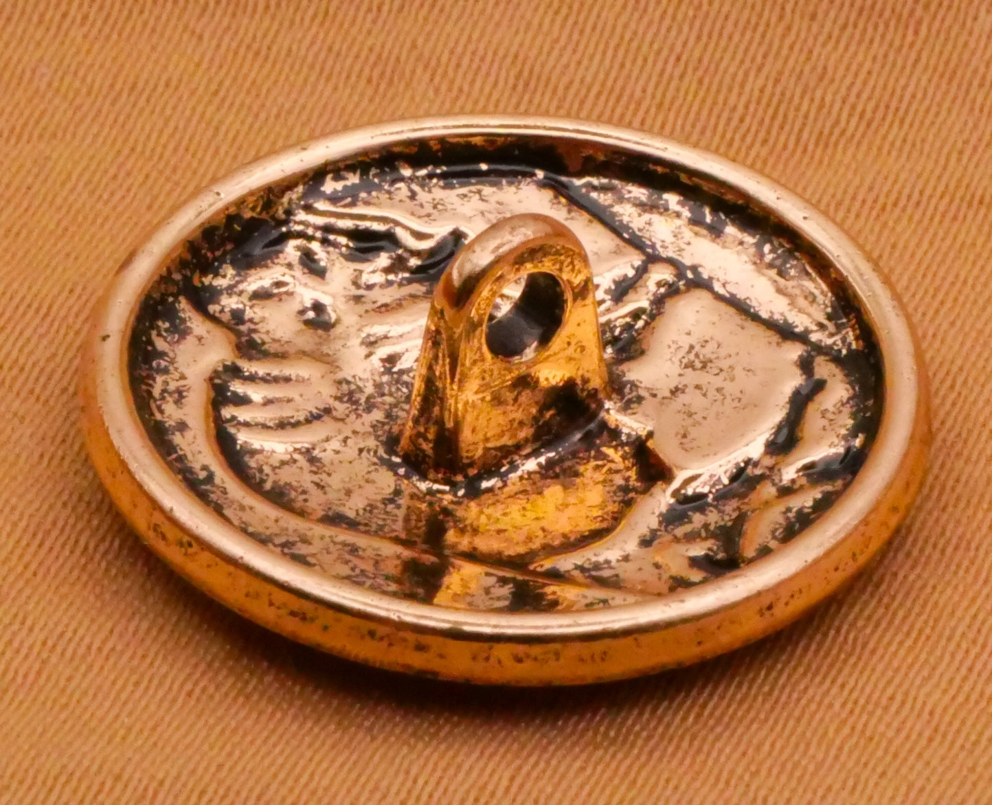 Buffalo Nickel Soft Gold Metal Button 21mm