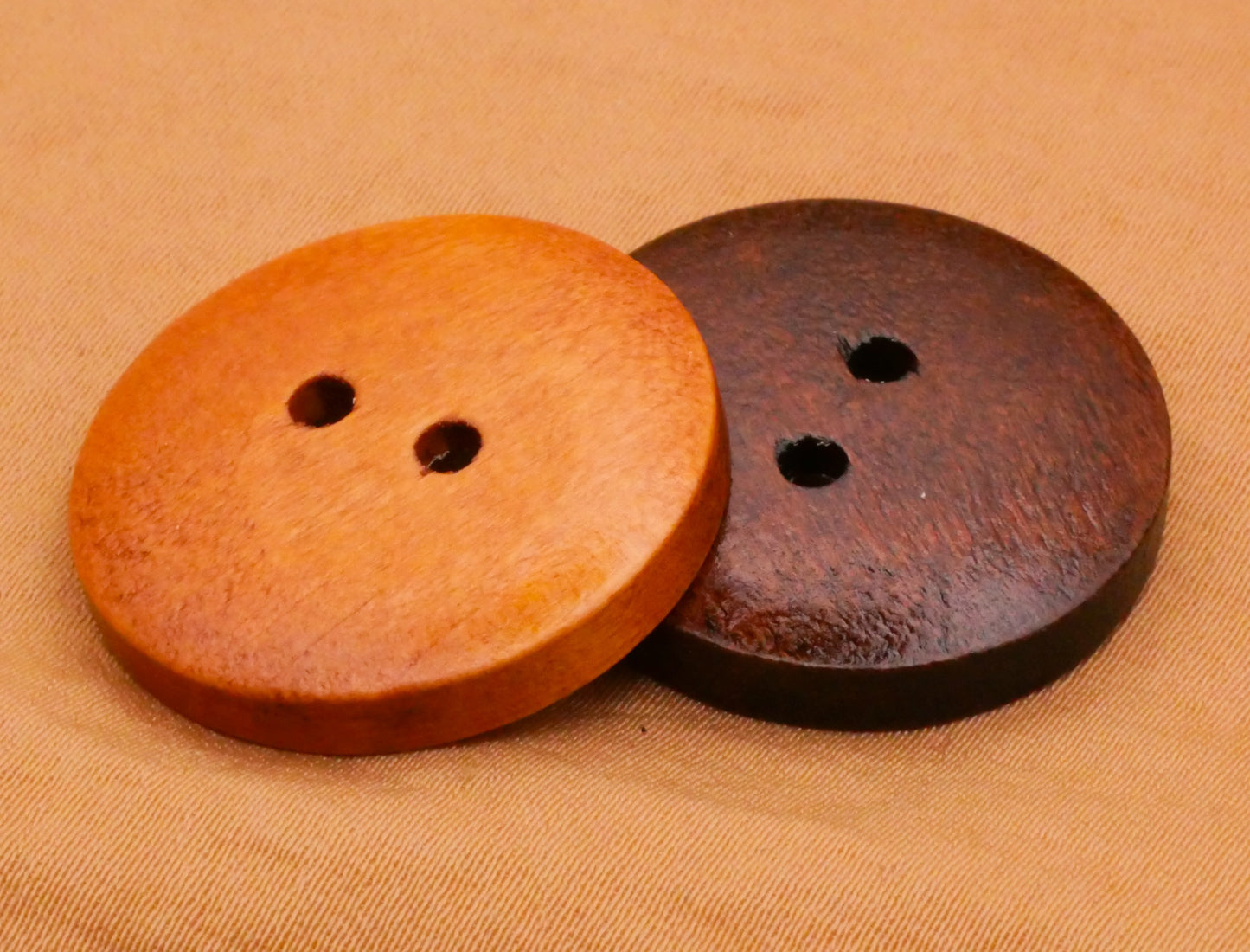 Southwest Pattern Design Dark Honey Wood Set of Four Buttons 25mm