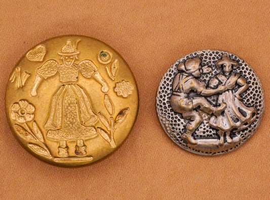 Tyrolean Austrian People Metal Button Various 19-23mm
