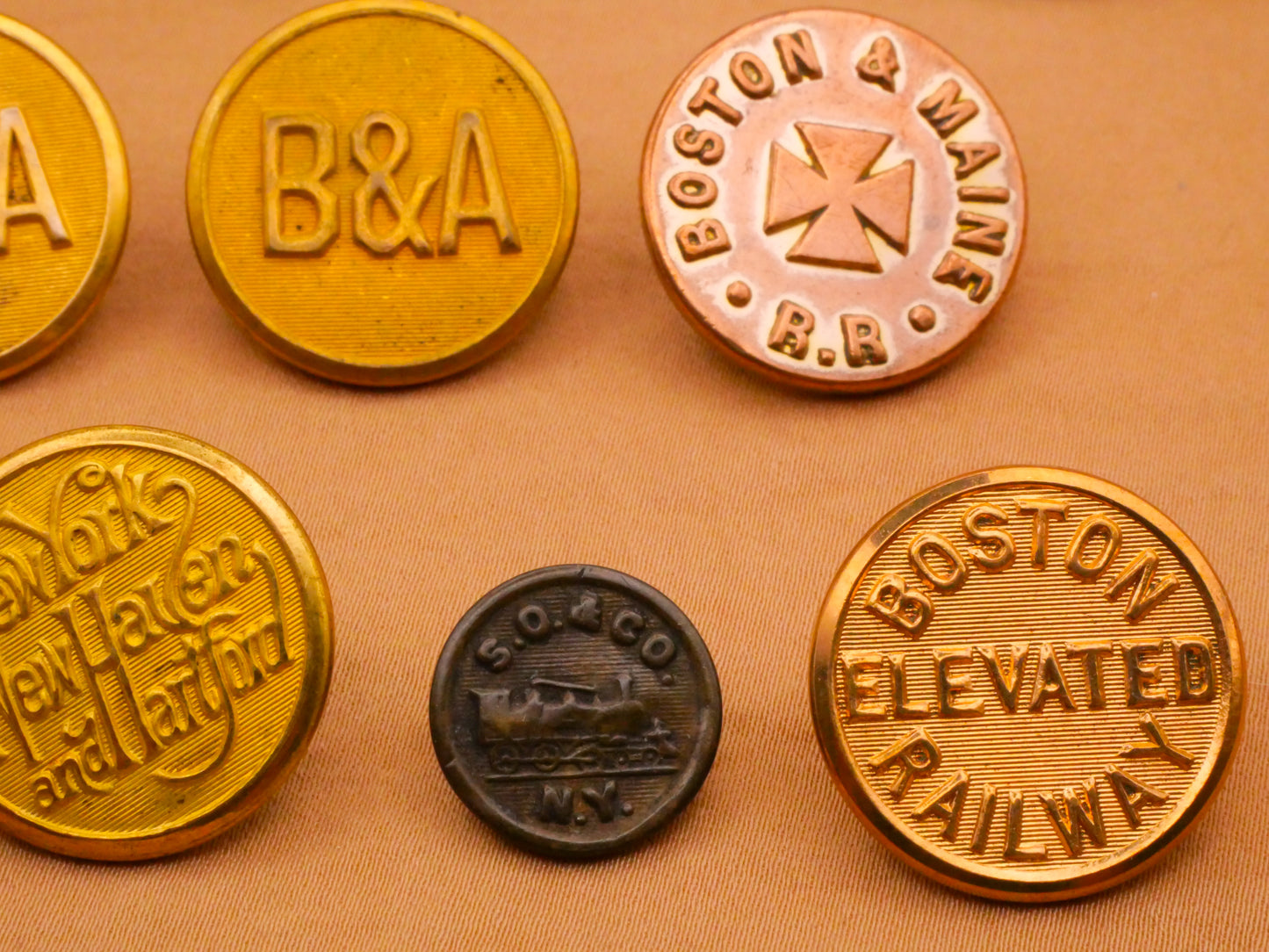 Railroad Railway Transportation Northeast United States Metal Button Various 15-23mm
