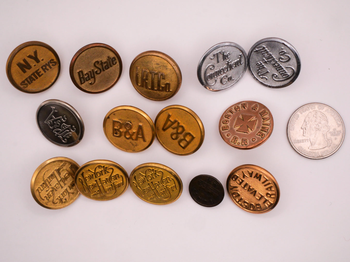 Railroad Railway Transportation Northeast United States Metal Button Various 15-23mm