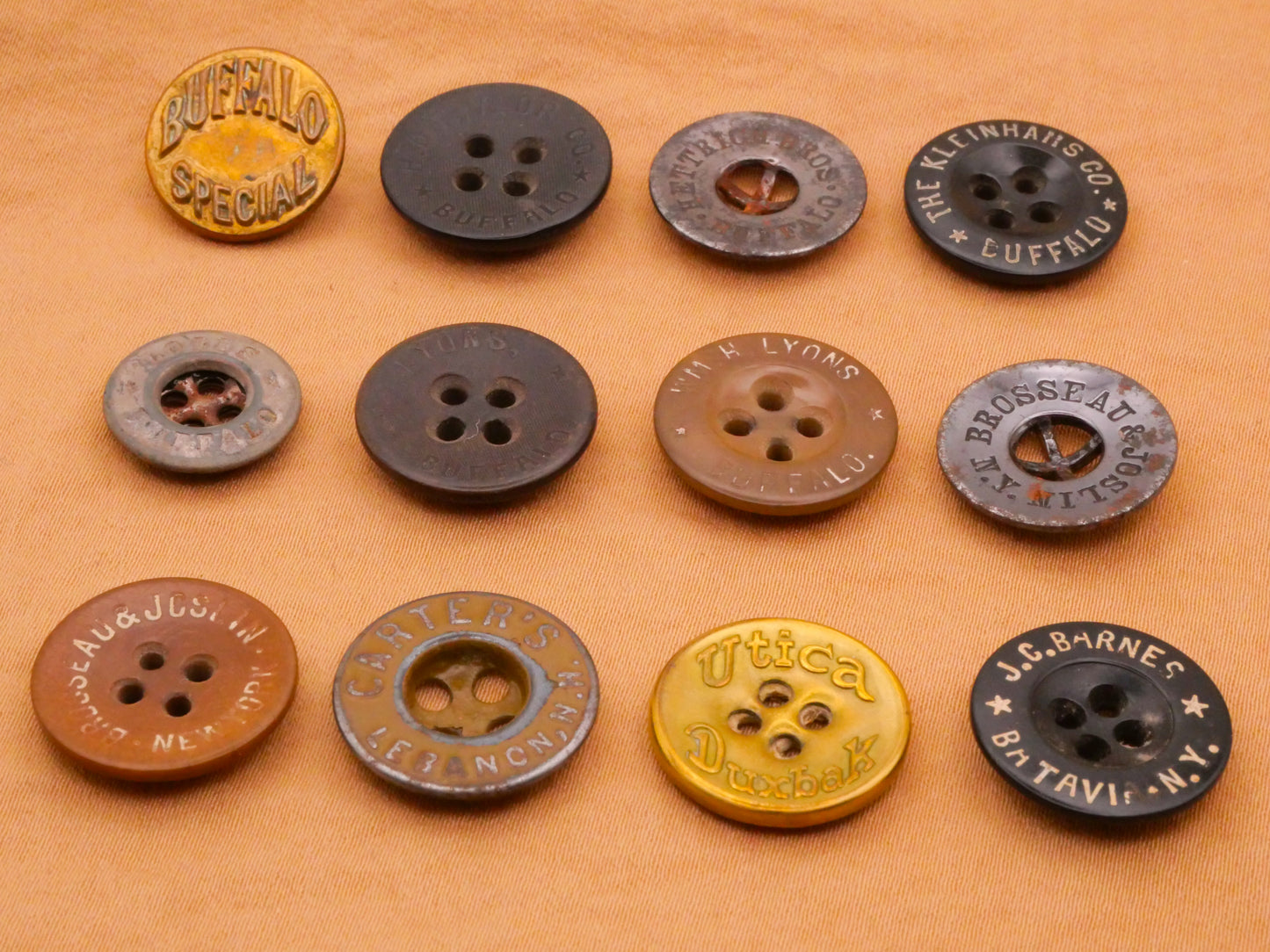 New York Workwear or Clothing Brand Button Various 14-17mm