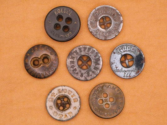 US Workwear and Clothing Brand Metal Button Various 16-17mm