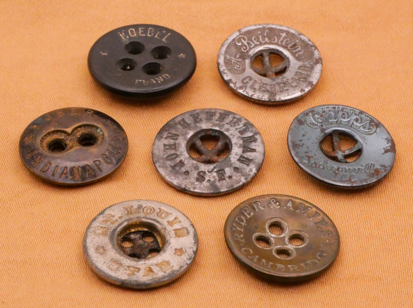 US Workwear and Clothing Brand Metal Button Various 16-17mm