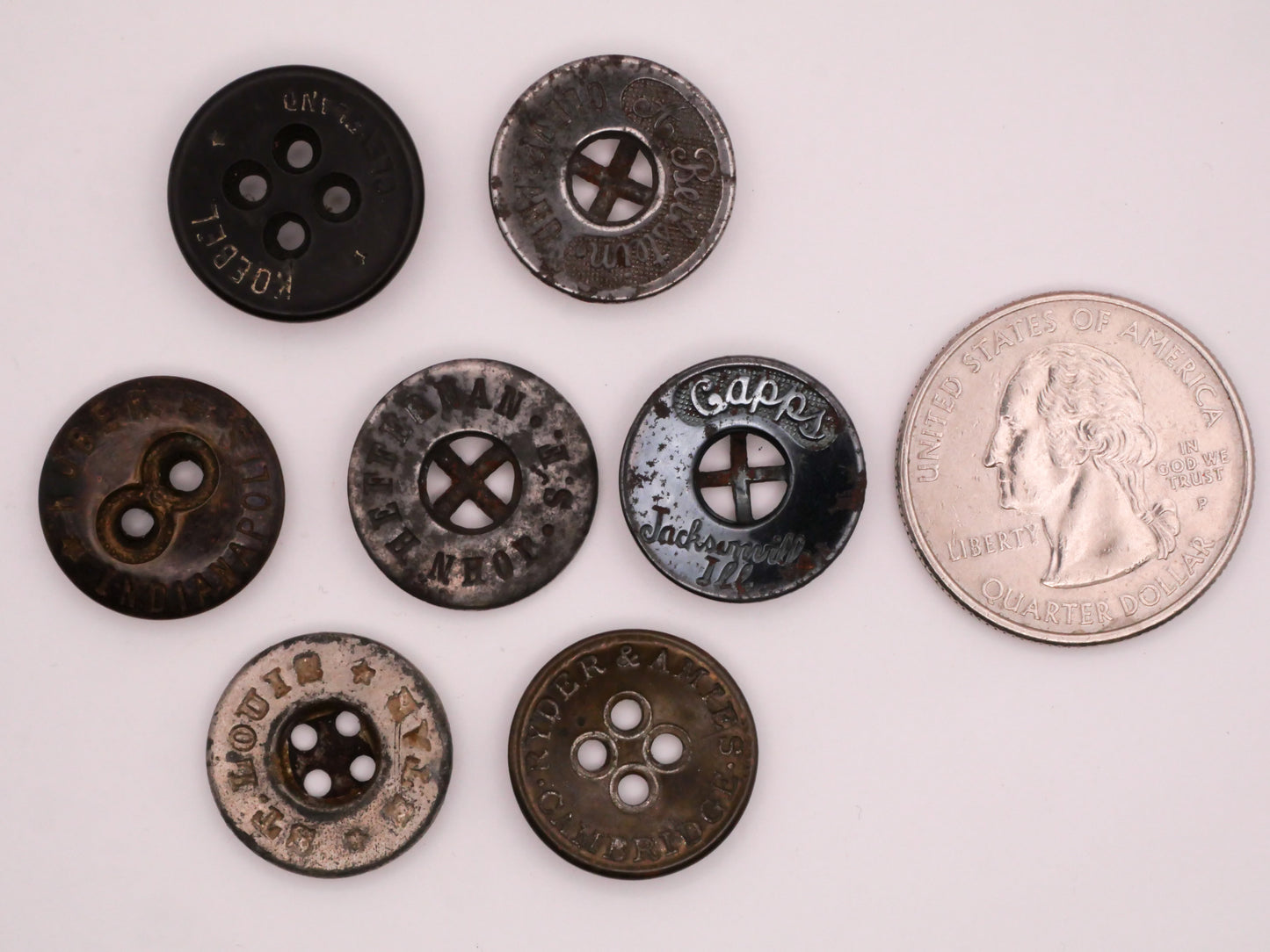 US Workwear and Clothing Brand Metal Button Various 16-17mm