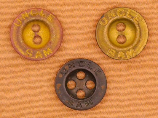Uncle Sam Verbal Metal Sew-Thru Button Various 14mm