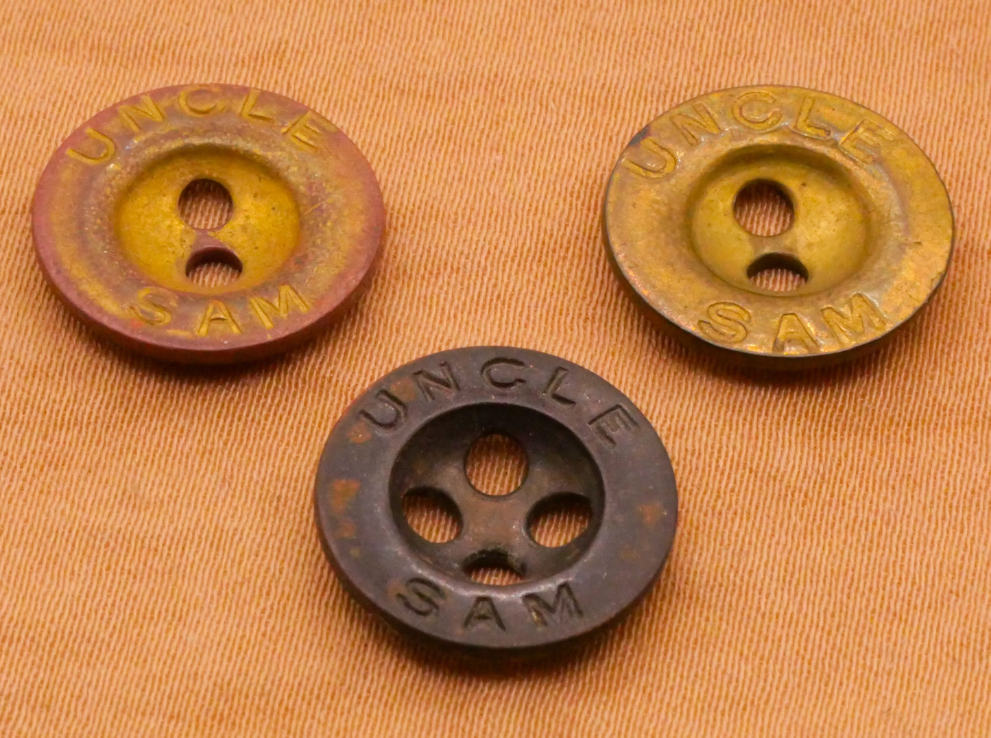 Uncle Sam Verbal Metal Sew-Thru Button Various 14mm