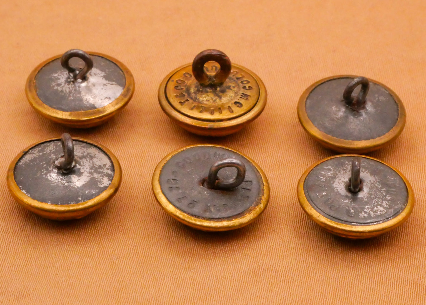 Ohio State Seal Sun Scioto River Canal Boat Brass Metal Button Various 15mm