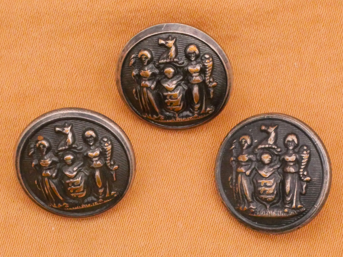 New Jersey State Seal Patina Tinted Metal Button Various 15mm