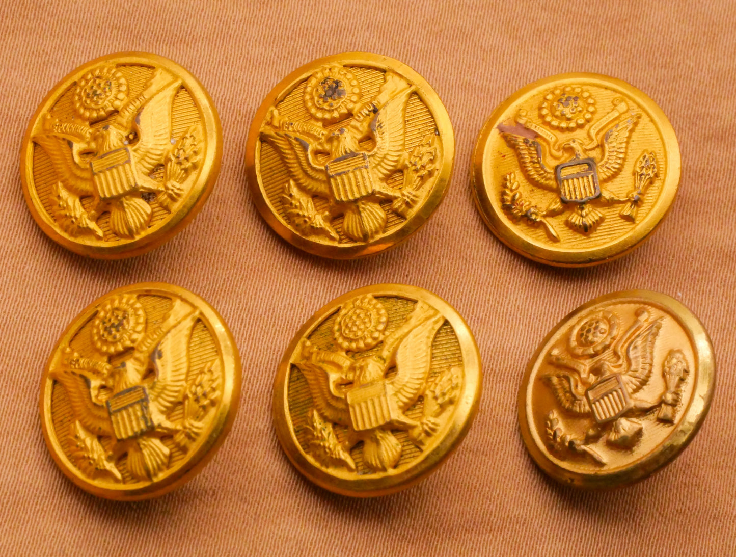 Great Seal of the United States Eagle Gold Metal Button Various 16mm