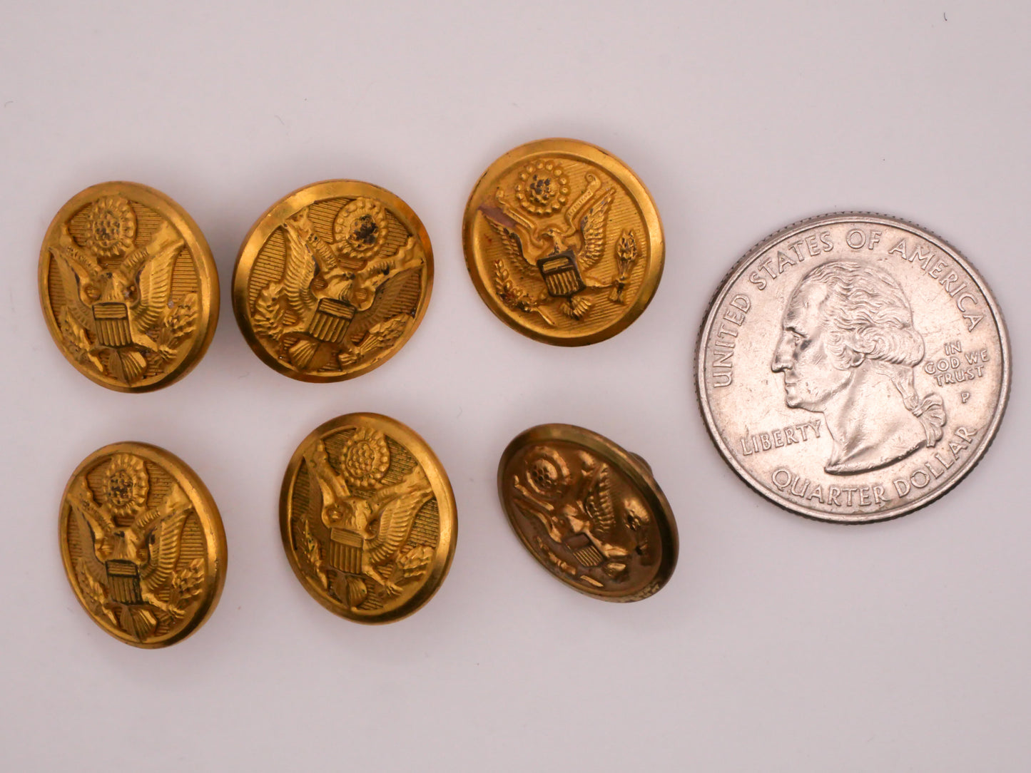 Great Seal of the United States Eagle Gold Metal Button Various 16mm