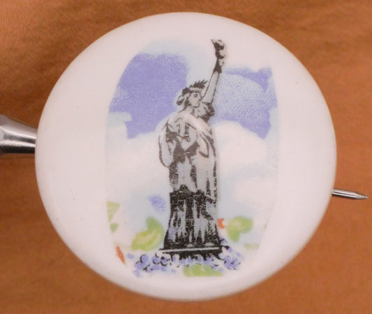 Statue of Liberty NYC Scene Ceramic Button 28mm