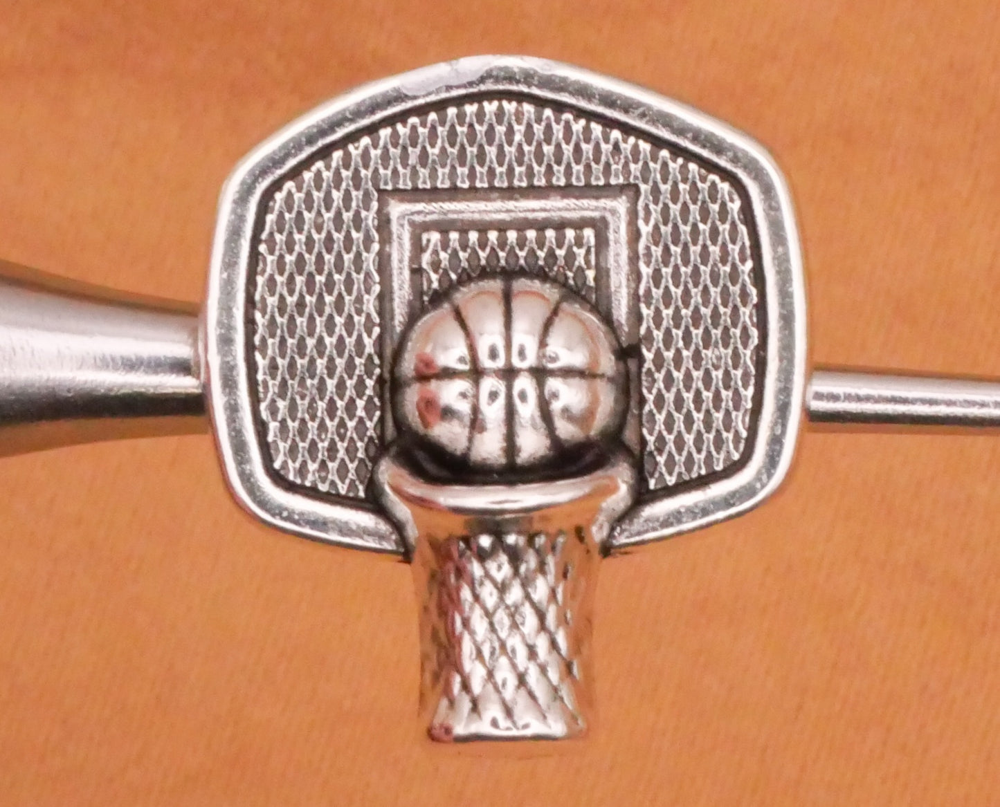 Basketball Hoop Net Realistic Silver Metal Button 14x16mm