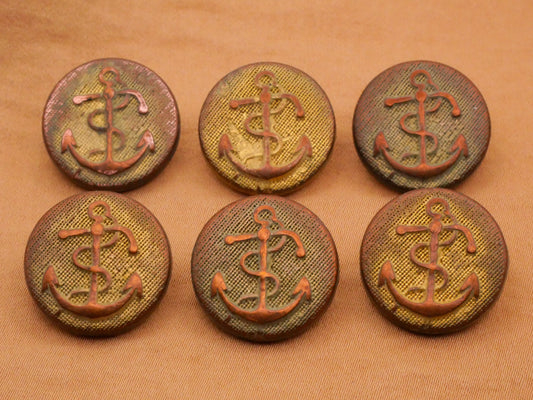 Anchor Metallized Plastic Patina Vintage Button Various 19mm