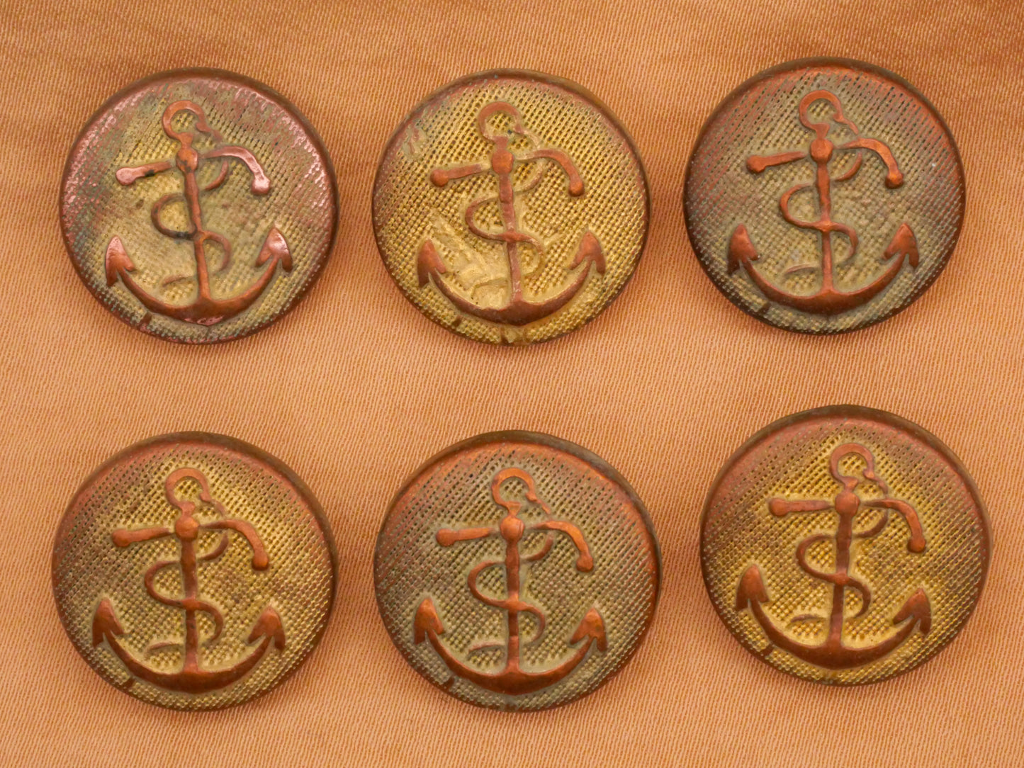 Anchor Metallized Plastic Patina Vintage Button Various 19mm