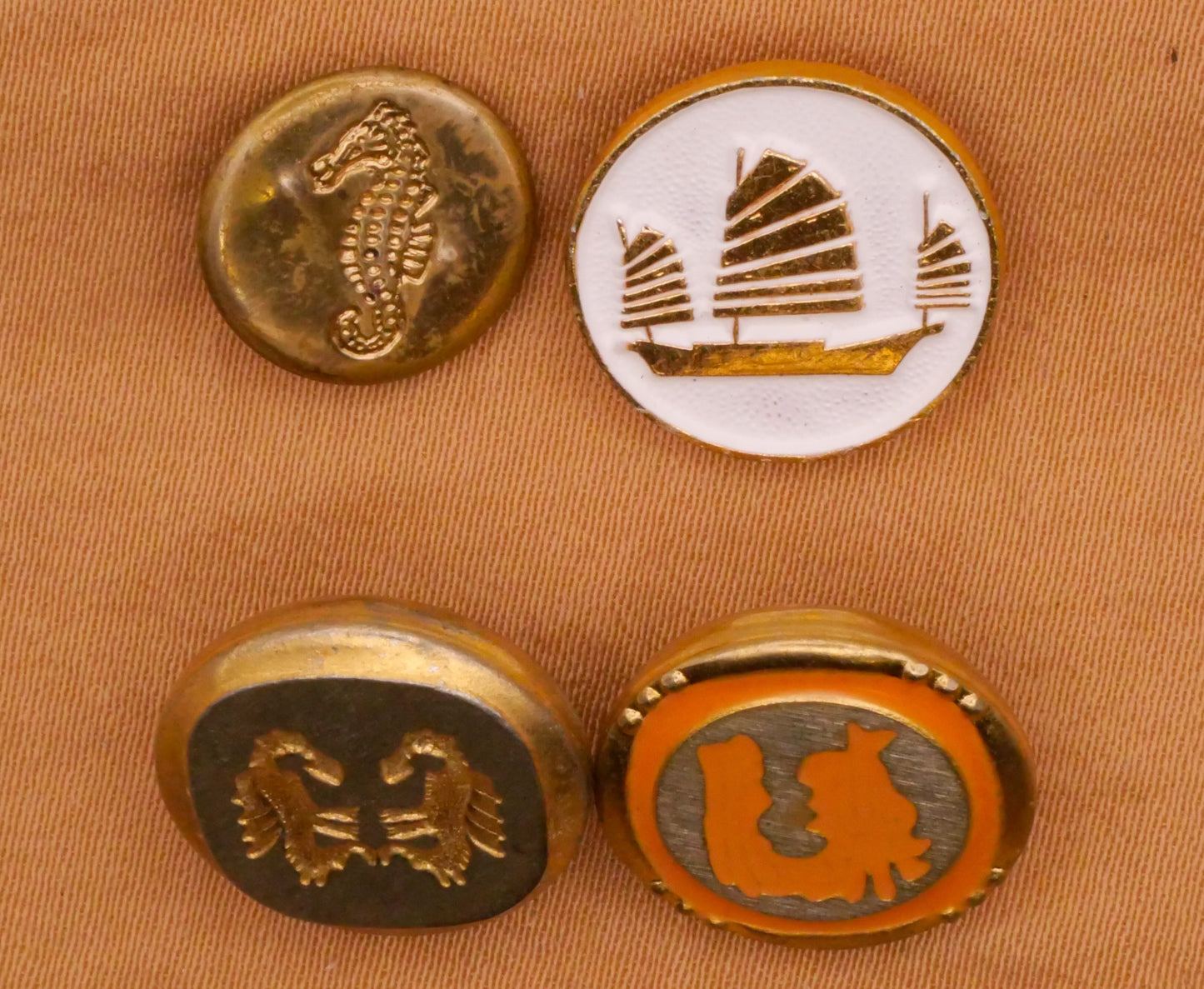 Nautical Gold Metal Vintage Button Various 12-15mm