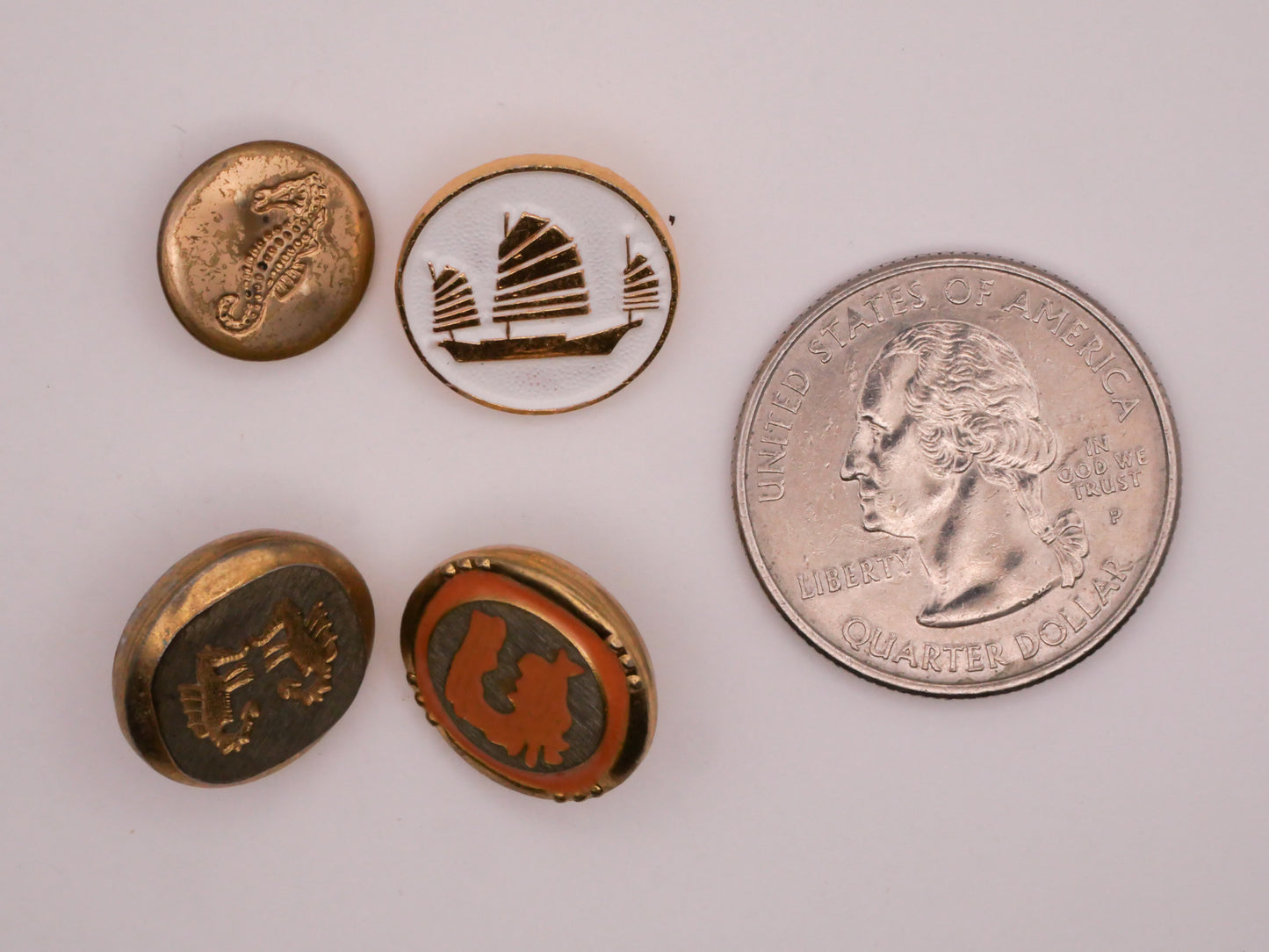 Nautical Gold Metal Vintage Button Various 12-15mm