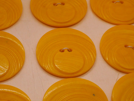 Crescent Moon Sun Yellow Vintage Plastic Button 29mm