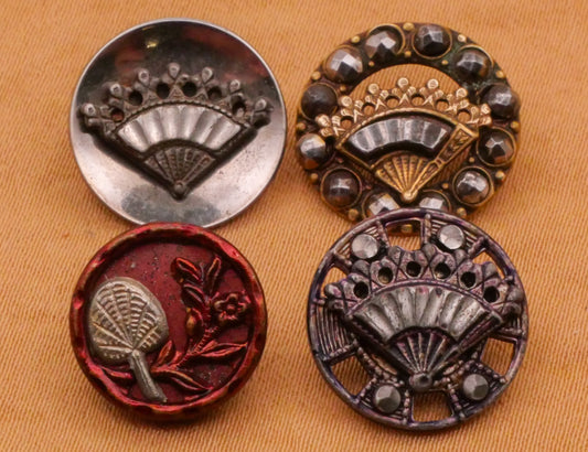 Fan Fashion Victorian Metal Button Various 13-15mm