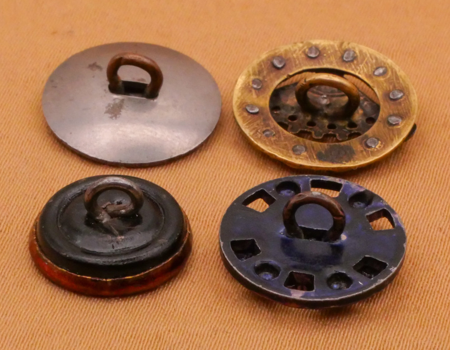 Fan Fashion Victorian Metal Button Various 13-15mm