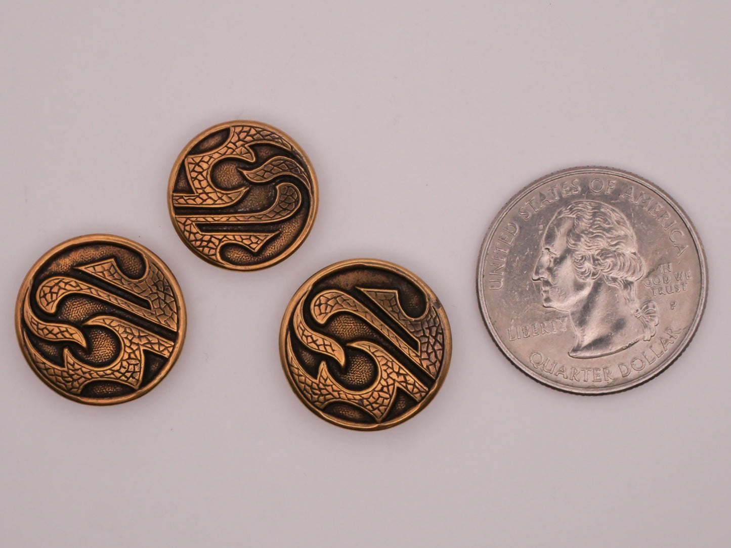 Asian Look Motif Design Gold Metal Button Various 16-18mm