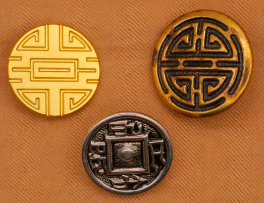 Chinese Motif Design Metal Button Various 19-23mm