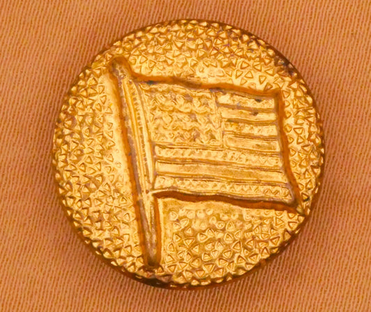 American Flag Vintage Gold Metal Button 19mm