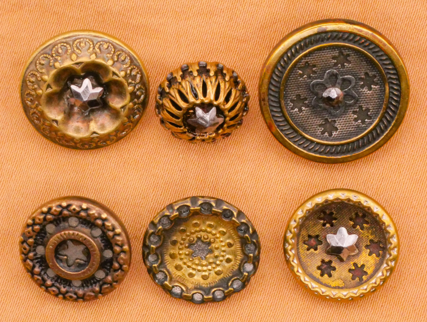 Star Steel Cut or Twinkle Victorian Metal Button Various 11-18mm