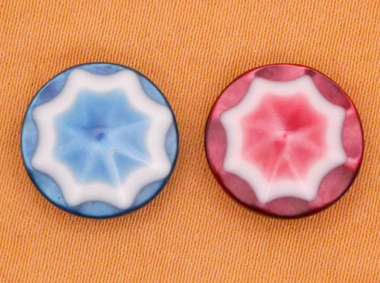 Firework Star Layered Laminated Vintage Plastic Button Various 13mm