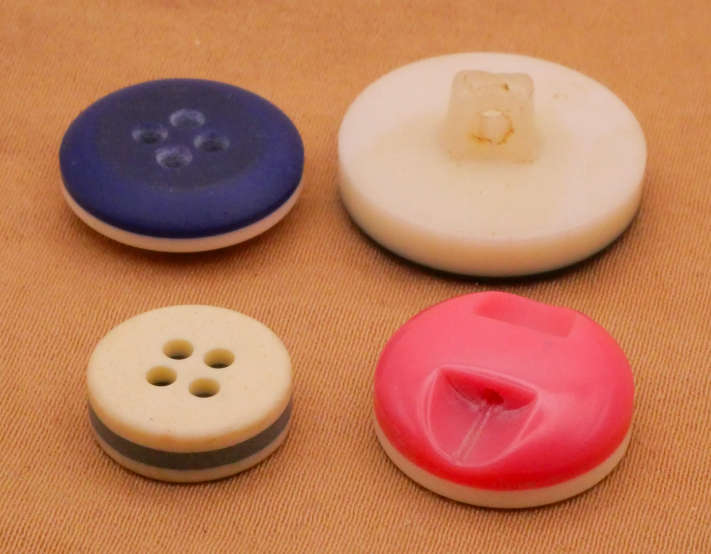Red White Blue Layered Laminated Vintage Plastic Button Various 12-19mm