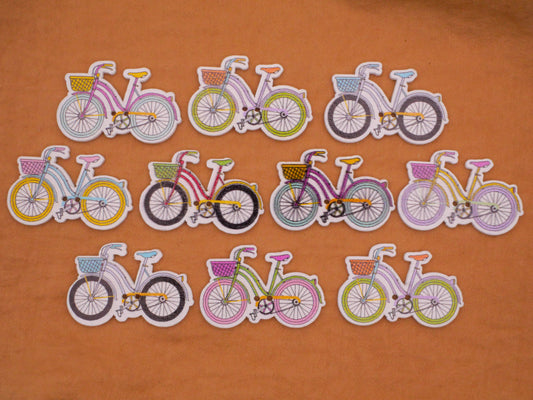 Bike Bicycle Wood Assorted Set of Ten Buttons 21x32mm